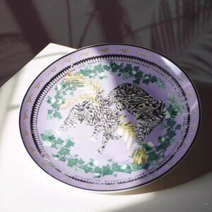 Brand New CB2 Lavender Tiger Dessert Plate Discontinued Housewarming Gift